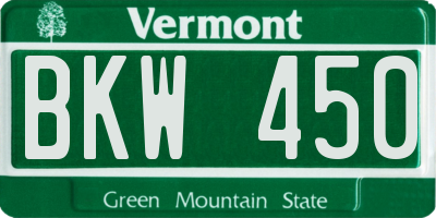VT license plate BKW450