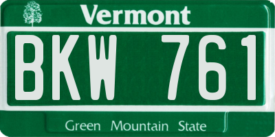 VT license plate BKW761