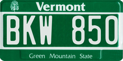 VT license plate BKW850
