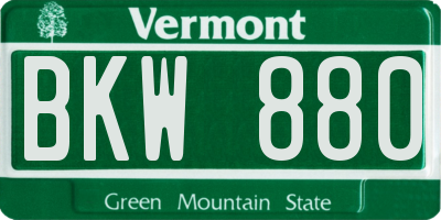 VT license plate BKW880