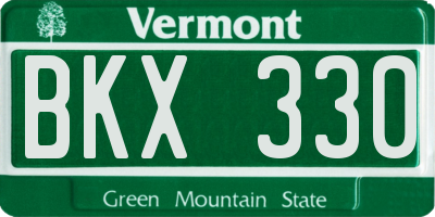 VT license plate BKX330