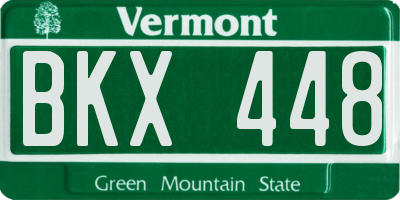 VT license plate BKX448