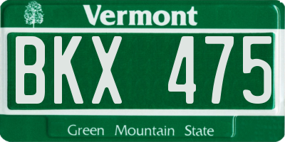 VT license plate BKX475
