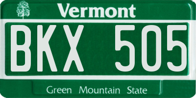 VT license plate BKX505