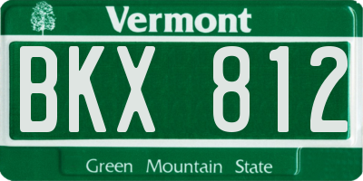VT license plate BKX812