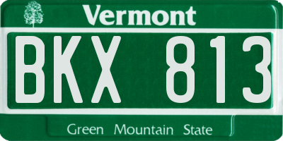 VT license plate BKX813