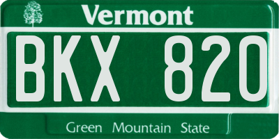 VT license plate BKX820