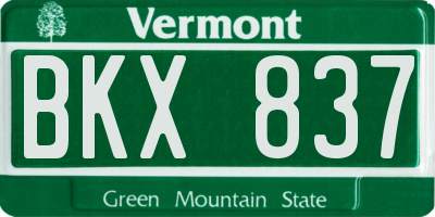 VT license plate BKX837