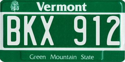 VT license plate BKX912