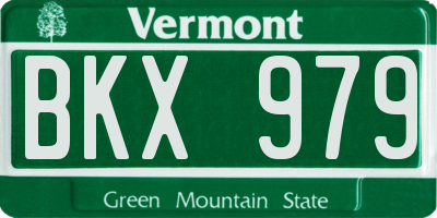 VT license plate BKX979