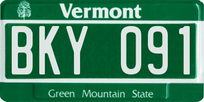 VT license plate BKY091