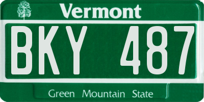 VT license plate BKY487
