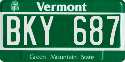 VT license plate BKY687