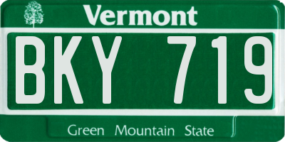 VT license plate BKY719