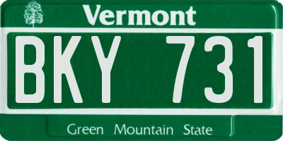 VT license plate BKY731