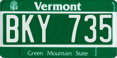VT license plate BKY735
