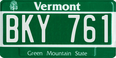 VT license plate BKY761