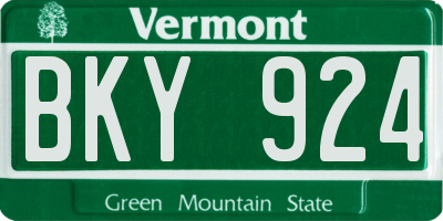 VT license plate BKY924