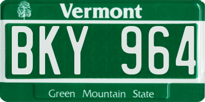VT license plate BKY964