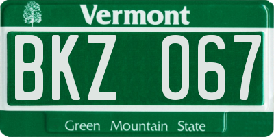 VT license plate BKZ067