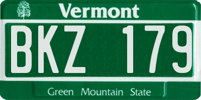 VT license plate BKZ179