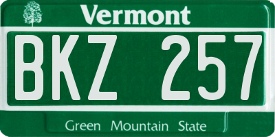 VT license plate BKZ257
