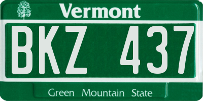 VT license plate BKZ437