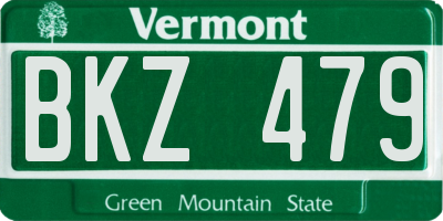VT license plate BKZ479