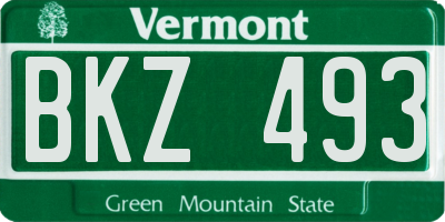 VT license plate BKZ493
