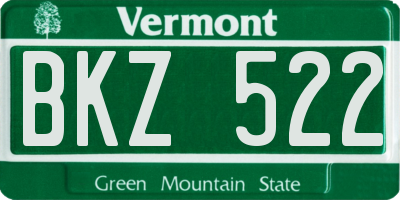 VT license plate BKZ522