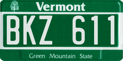 VT license plate BKZ611