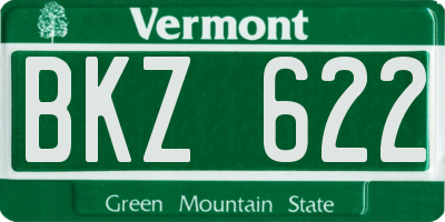 VT license plate BKZ622