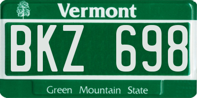 VT license plate BKZ698