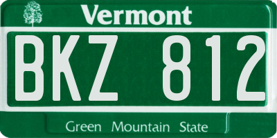 VT license plate BKZ812