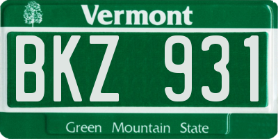 VT license plate BKZ931