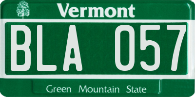 VT license plate BLA057