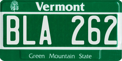 VT license plate BLA262