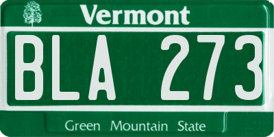 VT license plate BLA273