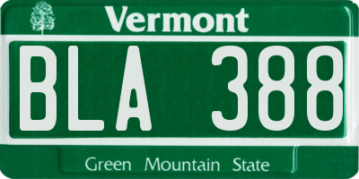 VT license plate BLA388