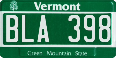 VT license plate BLA398
