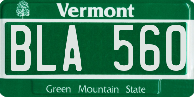 VT license plate BLA560