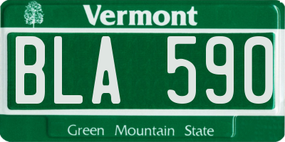 VT license plate BLA590