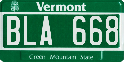VT license plate BLA668