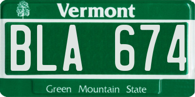 VT license plate BLA674
