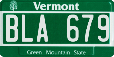 VT license plate BLA679