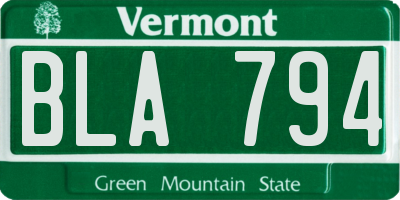 VT license plate BLA794