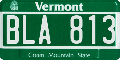 VT license plate BLA813