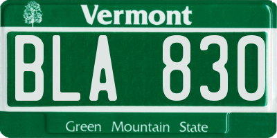 VT license plate BLA830