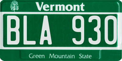 VT license plate BLA930