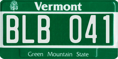 VT license plate BLB041
